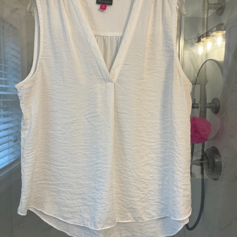 Vince Camuto Cream Asymmetrical Blouse